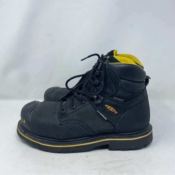 Keen Men’s 7 Black Tacoma Steel Toe Black Work Ankle Boots - Picture 1 of 7